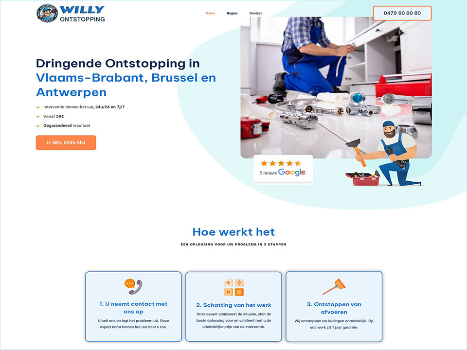 loodgieters Antwerpen Willy Ontstopping